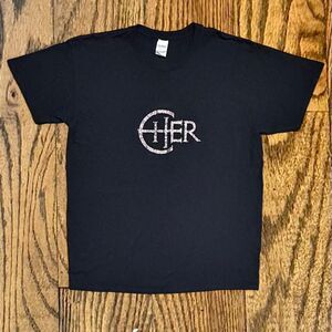 Cher Pink Glitter Sparkly Band T Shirt